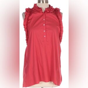 BCBGMaxAzria Ruffled Sleeveless Top